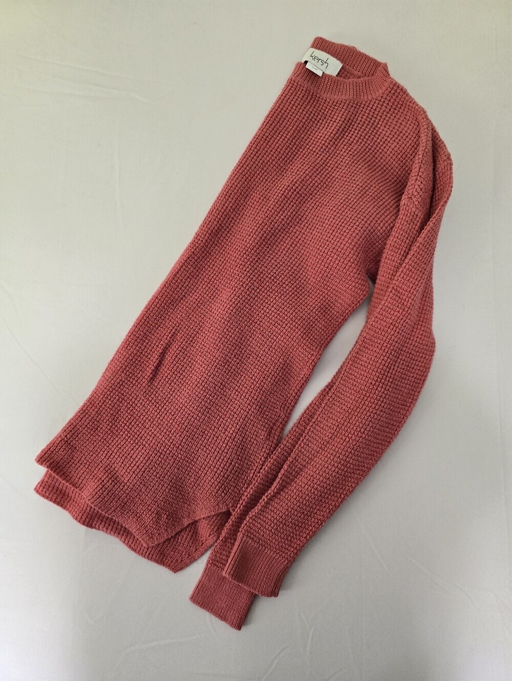 Kersh Merino Wool Blend Waffle Knit Sweater Size Small